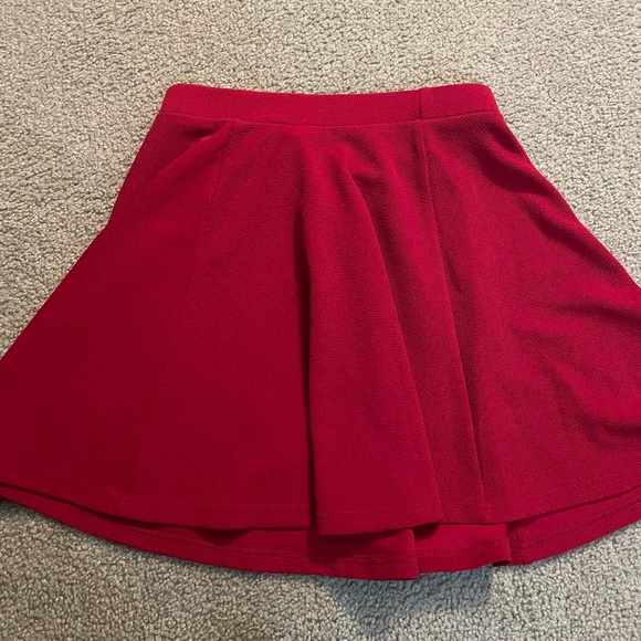 SHEIN plus solid high waist flared skirt burgundry maroon red size 0XL 12 ❤️ - Picture 6 of 6